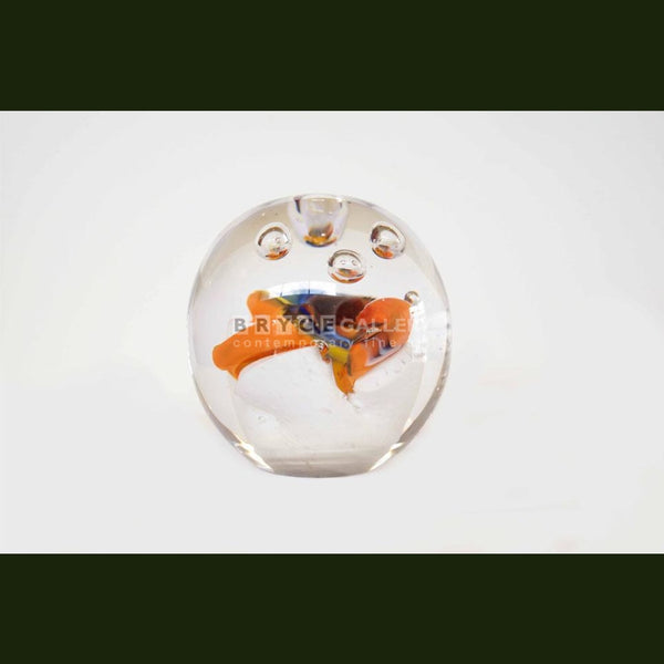 Paper Weight Orange Glass Art
