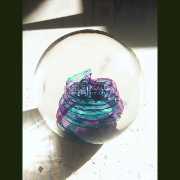 Paperweight - Purple Green Glass Art