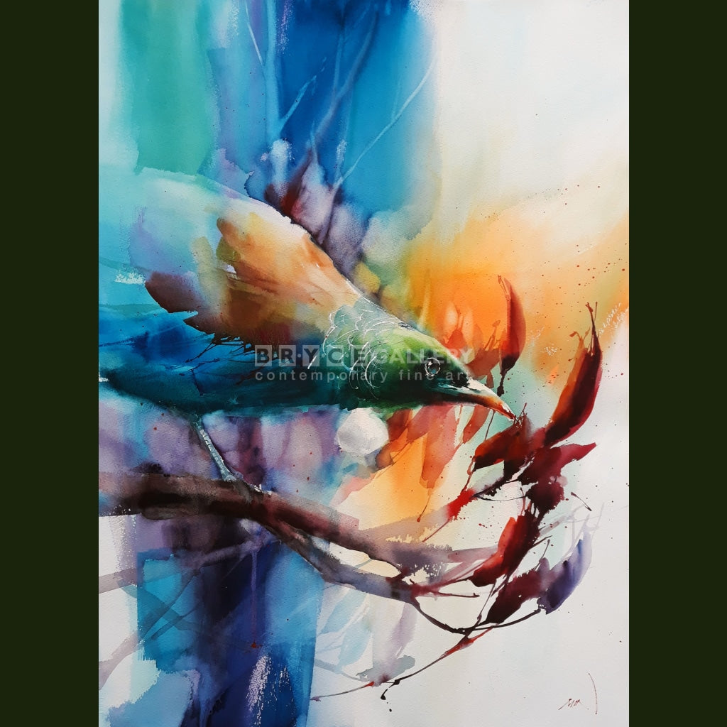 Tui In Flax Flower Ii Painting